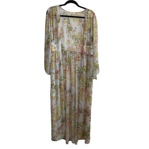 Sheer Floral Lightweight Duster